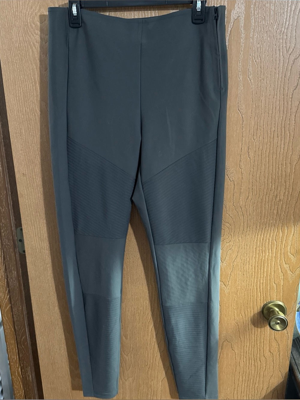 ATHLETA Madison Moto Tight High Rise Side Zipper Gray Women's Size 12 Tall